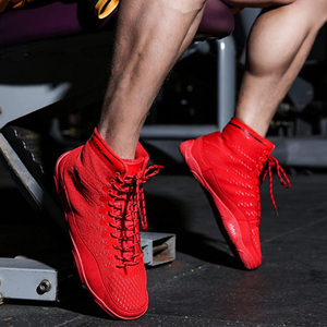 Customized High Quality <b>Men</b> and Women High Top <b>Lightweight</b> Training Red Black Wrestling Boxing <b>Shoes</b> - Product Image 3