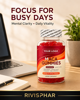 Gummies de Maca en marque blanche OEM 3000mg avec Ginseng et Gingembre pour l'Énergie et la Vitalité, Complément de Bien-être Masculin, 60 Comprimés pour Adultes