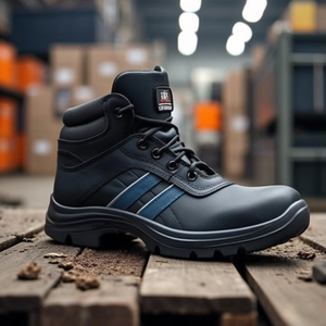 Chaussures de sécurité Andy, bottes de sécurité hautes, taille 43, noir/bleu, S3 SRC EN20345, cuir, LEMAITRE - Product Image 3