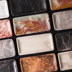 Décoration de salle de bain en marbre brun naturel moderne pour la maison Plateau de coiffeuse élégant pour bijoux Maquillage Rangement pour soins de la peau-Ensembles de salle de bain - Product Image 3