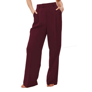 Pantalon femme pantalon coupe régulière taille élastique respirant tissu Oxford Look classique élégant à la mode tissu Durable été - Product Image 5