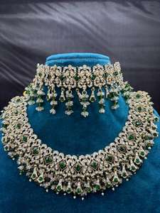 Conjunto de Collar de Novia de Lujo en Tono Plateado, Cristal, Pedrería, Chapado en Oro Étnico, Joyería de Boda para Mujer, Regalo de Alta Calidad, Último Modelo - Product Image 2