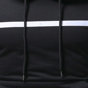 Sudadera con Capucha Extra Grande para Hombre, Diseño con Cordón y Estampado de Rayas, Sudadera Lisa de Invierno, Felpa de Algodón, Ropa Urbana al por Mayor - Product Image 4