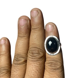Wholesale 925 Sterling Silver Classic Style <b>Ring</b> Handmade Natural <b>Black</b> <b>Onyx</b> Statement <b>Ring</b> Oval Cut for Women's Wedding Party - Product Image 1