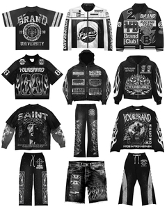 Camisetas Vintage Personalizadas con Lavado Ácido, Camisetas Cortas de Algodón Grueso con Estampado Gráfico Personalizado, Ropa Urbana de Alta Calidad - Product Image 6