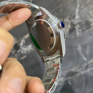 Montre-bracelet de luxe pour homme en acier inoxydable de haute qualité, mécanique, avec moissanite VVS, 40 mm, cadran en verre - Product Image 6