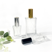 Flacon de parfum de luxe rechargeable en verre rectangulaire unique du fabricant, 30 ml, 50 ml, 100 ml, avec bouchon à vis