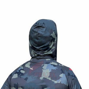 Sweat à capuche pour homme personnalisé 100% polyester UV UPF50, respirant, imperméable, évacuant l'humidité, manches longues, t-shirts de pêche avec masque - Product Image 5