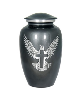 Silver Engraved Cremation <b>Urn</b> for Human Ashes Adult Funeral <b>Urn</b> Handcrafted - <b>Large</b> Burial <b>Urn</b> for Human Ashes (Matte Black) - Product Image 3