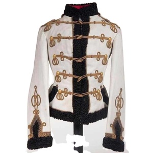 Chaqueta blanca de la Guardia Imperial Rusa con ribete de piel negra y trenzado dorado. - Product Image 1