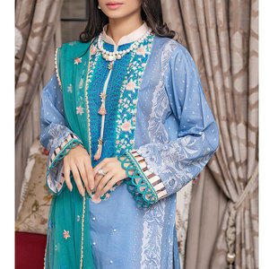 ชุดอินเดียและปากีสถานสำหรับผู้หญิงเดรสสนามหญ้าซาลวาร์คามีซแบบทางการและลำลองสินค้าออกใหม่หรูหราและมีสไตล์ - Product Image 4