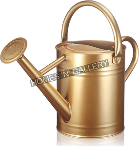 Top Selling Best Design Garden Water Cans Galvanized Metal Watering Can with Detachable Spout Gold Colour Watering Cans - Product Image 1