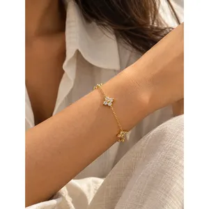 สร้อยข้อมือทรีโอโคลเวอร์ชาร์ม-เครื่องประดับแฟชั่นสำหรับผู้หญิง - Product Image 3