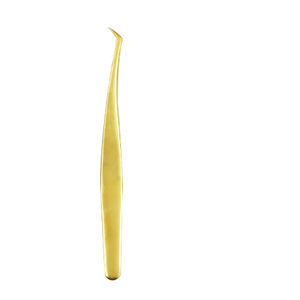 Fiber Grip Lash Extension Tweezers Matte Black Gold Fiber Tip Tweezer Lash <b>Applicator</b> Diamond Tip Tweezers for Lash Extension - Product Image 2