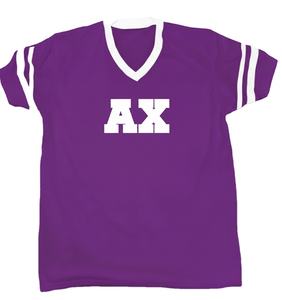 Chemise de Jour de Match de Sororité Alpha Chi Omega avec Lettres Grecques Brodées Style Universitaire Classique Jersey de Sororité AXO Vêtements de Vie Grecque pour Hommes - Product Image 2