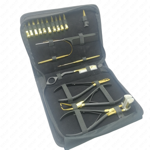 สีทองและสีดําบรรจุภัณฑ์ที่กําหนดเองและโลโก้ชุดเครื่องมือต่อผมราคาขายส่งชุดต่อผมสแตนเลส - Product Image 5