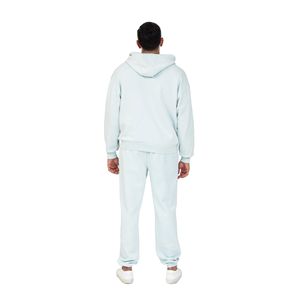 60% coton 40% Polyester pour homme, ensemble de survêtement décontracté en polaire de qualité supérieure avec poches et intérieur doux brossé-bleu glacé - Product Image 4