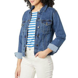 Street Wear Hiver Utilisation Jeans Veste Pour Les Femmes À Bas Prix Nouvelle Arrivée Femmes Jeans Veste En Gros - Product Image 2