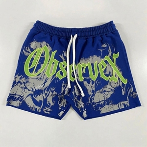 Shorts d'été personnalisés en molleton 100 % coton pour homme, style hip-hop, ourlet brut, délavé à l'acide, séchage rapide, écologiques - Product Image 4