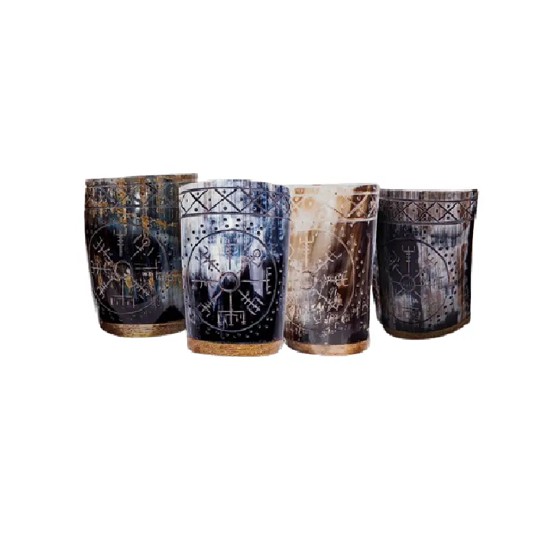 Ручной работы, Настоящий Рог, рог, чашка для питья/стеклянный рог, набор из 4 фабричных кубиков из Индии, от производителя