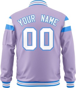 Oversized <b>Bomber</b> <b>Varsity</b> <b>Jacket</b> Satin Zip Up Closure Hip Hop Streetwear Contrast Colors Embroidery <b>Jacket</b> for <b>Men</b> - Product Image 2