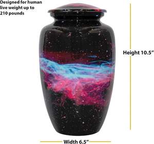 Urne de crémation humaine de grande taille de voie lactée de galaxie cosmique avec le sac de velours - Product Image 3