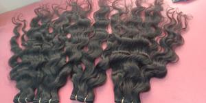 100 grammes d'extensions de cheveux vierges indiens ondulés naturels faisceaux de tissage de cheveux avec longueur étirée pouces - Product Image 3