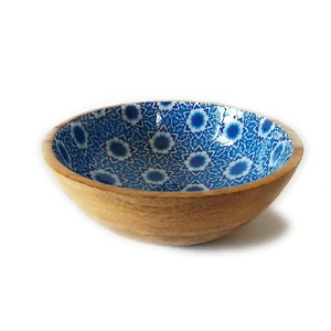 Cuenco para servir redondeado con acabado brillante impreso de esmalte de madera de alta calidad cuencos para servir de madera hechos a mano - Product Image 5