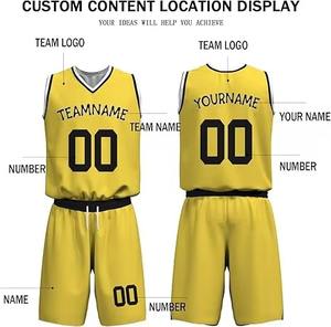 Ensemble de maillots de basket-ball réversibles personnalisés pour jeunes, uniformes de basket-ball personnalisés cool pour hommes, vente en gros - Product Image 6