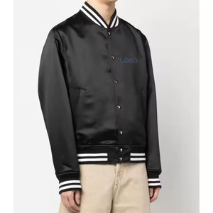 Chaqueta Bomber de Satén de Alta Calidad para Hombre, Estilo Varsity con Cierre de Cinturón, Venta al Por Mayor para Invierno - Product Image 4