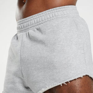 Logo de personnalisation du service OEM, poche latérale en coton anti-rétrécissement, coupe brute, short de sport gris ajusté pour hommes, vêtements de rue décontractés, courts - Product Image 6