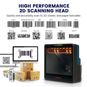 2024 neuer 2D-Desktop-Barcode-Scanner großes Fenster freihändig großer Format-Scanner Barcode-Unterstützung benutzerdefinierte RS232-Schnittstelle