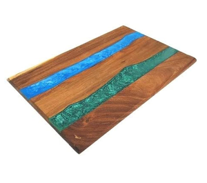 Planche à découper en bois et résine Design de poignée de queue en forme de poisson pour la viande Fromage Légumes Planche à découper - Product Image 3