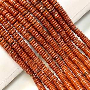 Natural Faceted Rondelle Shape <b>Red</b> Jasper Gemstone <b>Beads</b> 4mm Loose Strands for Jewelry Making and Healing - Product Image 3