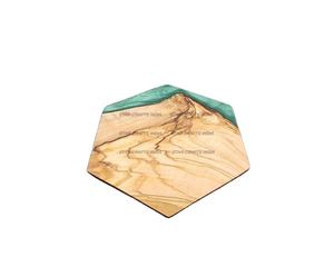 Best Selling Christmas Drink Round & Square Acacia Wooden & Resin <b>Slate</b> Best <b>Coaster</b> for Drink Tea Coffee by SCI - Product Image 1