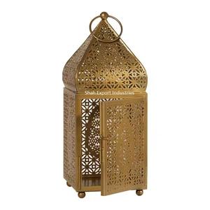 Linterna de hierro con forma marroquí de diseño clásico, acabado dorado hecho a mano para el hogar y el jardín, linterna colgante decorativa - Product Image 5