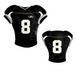 ออกแบบโลโก้ของคุณเอง ชุดทีมฟุตบอลอเมริกัน เสื้อแขนสั้นระบายอากาศได้ดี ผลิตจากโพลีเอสเตอร์ 100% สำหรับผู้ชาย - Product Image 4