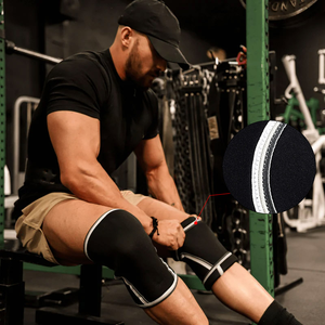 Genouillères unisexes de haute qualité en nylon spandex 7 mm respirant anti-UV à séchage rapide antidérapantes avec support élastique pour le genou - Product Image 5