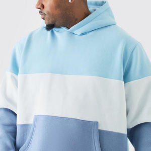 Custom Print Logo Men Casual Oversized <b>Hoodies</b> and Sweatpants Joggers Set Contrast Stitch Plain Sweatsuit Cotton Sport Tracksuit - Product Image 2