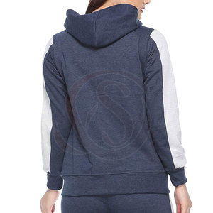 Ensemble de survêtement décontracté 2 pièces pour femme, avec logo personnalisé, grande taille, à capuche, 100 % coton respirant, sweat-shirt et pantalon de jogging - Product Image 6