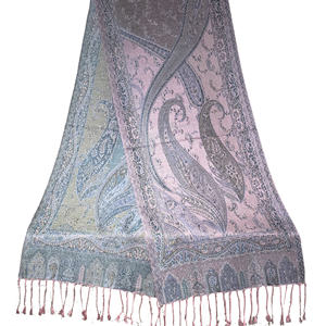 Handmade 100% Pure <b>Silk</b> Jacquard <b>Scarf</b> Long Winter Fashion Muffler All-Wear Printed Pattern Multiple Autumn Colors Available - Product Image 1