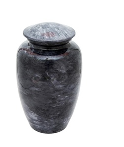 Urna de cremación de aluminio para cenizas humanas Urna funeraria para adultos hecha a mano-Urna de entierro grande para cenizas humanas (púrpura) - Product Image 1