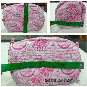 กระเป๋าใส่เครื่องสำอางแบบเย็บมือ ลายต้นไม้ชายหาดสวยงาม ซิปแบบพกพา เป็นมิตรกับสิ่งแวดล้อม ขนาดใหญ่ สำหรับผู้หญิง ใส่เครื่องสำอาง - Product Image 2