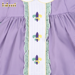 Vestido de bebé bordado a mano de caña de caramelo, OEM ODM, personalizado, hecho a mano, fabricante al por mayor, BB2625 - Product Image 3