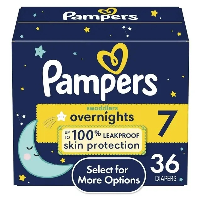 Pampers fasce per i pannolini per la notte-taglia 7, 36, pannolini usa e getta per bambini, protezione per la pelle notturna