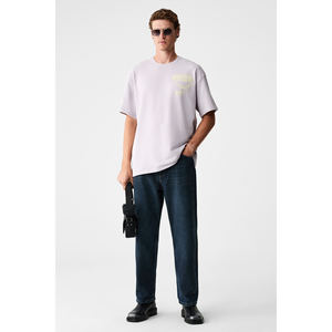 T-shirt à col rond pour homme GRIMELANGE LORENNO, imprimé sur la poitrine, 100% coton biologique - Product Image 2