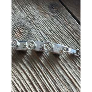 Navajo Pink Dream Mohave Turquoise & Sterling <b>Silver</b> Fine Chain <b>Bracelet</b> with Link Design - Product Image 6