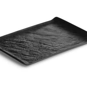 Plateau de service en aluminium moderne noir léger personnalisé design rectangle écologique mariages élégants hôtels de restauration personnalisés - Product Image 1