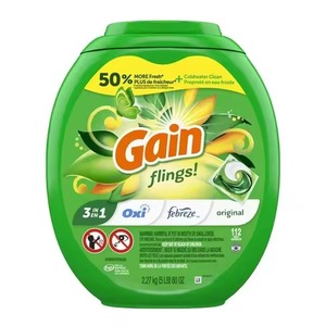 Long Lasting Perfume Original Ganho Arrebatamentos Detergente Sabão Pacs 112 ct HE Compatível Vagens de Lavanderia para Uso de Vidro