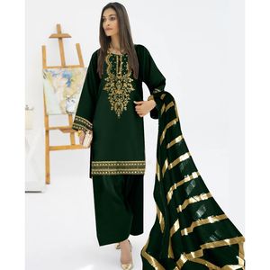 Costume formel en satin SINGHAR, série CO ORDS, 3 pièces, cousu, à 2999 Rs. - Product Image 3